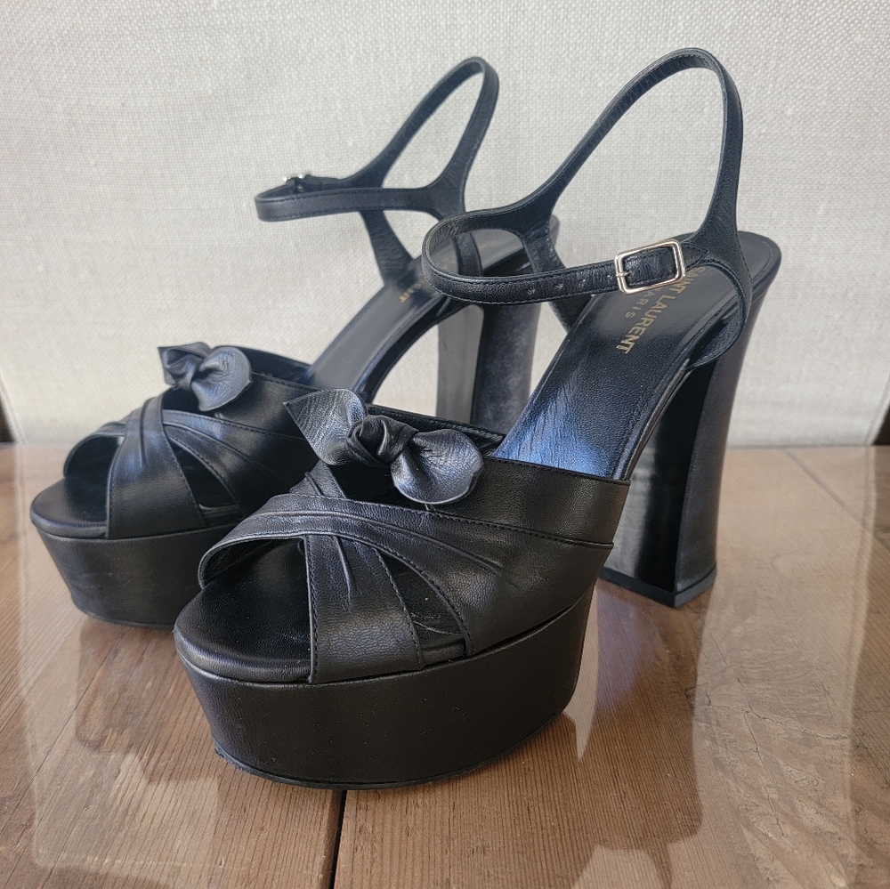 Saint Laurent leather platform sandals 40/10